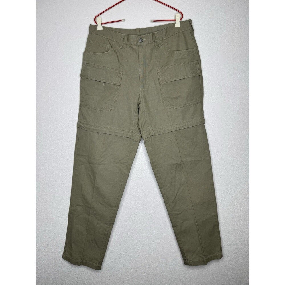 Vintage REI Convertible Safari Pants Mens 36X33 Tan Cargo Hiking Outdoor Canvas